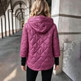 thumbnail image 5 of VEKDONE Womens Diamond Quilted Hooded Puffer Jacket Zip up Padded Coat Relaxed Fit Warm Jackets Fall Winter Fashion Outerwear for Commuting, 5 of 6
