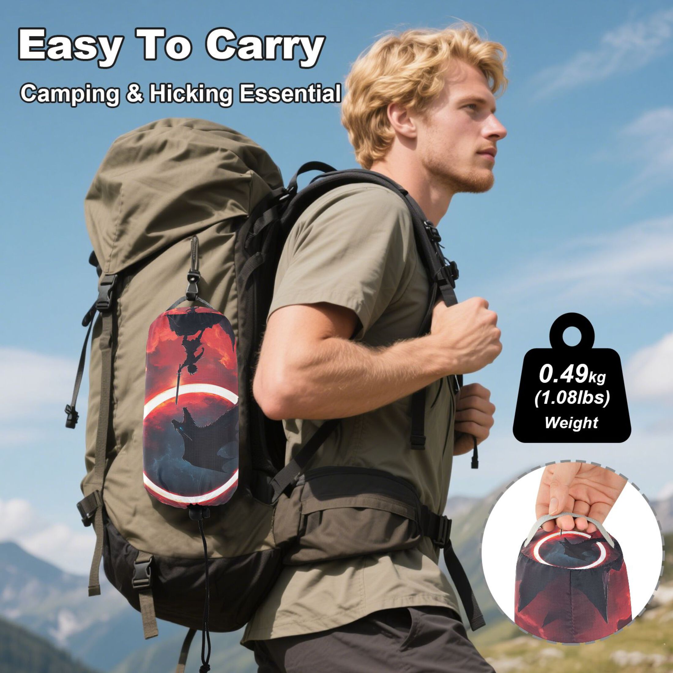 Hammock Camping Hammock Nylon Portable Hammock Travel Camping Hammock The Dragon and The Youth