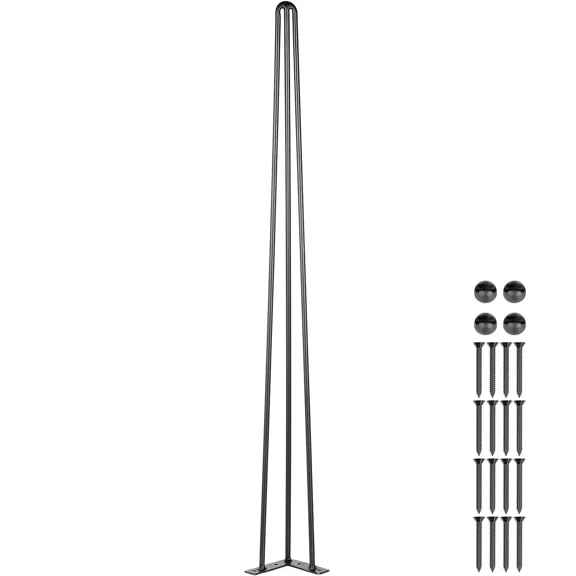 36-Inch Black Hairpin Table Legs-Set of 4 Heavy-Duty Carbon Steel for DIY Desks,Benches,Dining Tables,and Chairs-220 lbs Load Capacity Each