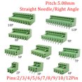 thumbnail image 2 of Conector de bloque de terminales de 5,08 mm con paso de 10/5 pares, 2EDG, 5,08 mm, 2-12 pines, conector de tornillo para PCB, bloque de terminales, zócalo 2EDG, tornillo para PCB, 2 of 4