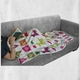 thumbnail image 6 of Fiesta Soft Flannel Fleece Blanket, Latin American Motifs Flags Chili Peppers Cocktails Mexican Flag Color Party Pattern, Cozy Plush for Indoor and Outdoor Use, 70" x 90", Multicolor, by Ambesonne, 6 of 6