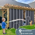 thumbnail image 3 of Lapalife Outdoor Curtains for Patio Waterproof 71 x 84 in Windproof Grommet & Back Tab Thermal Insulated Keep Privacy for Yard Porch, 1 Panel, 3 of 8
