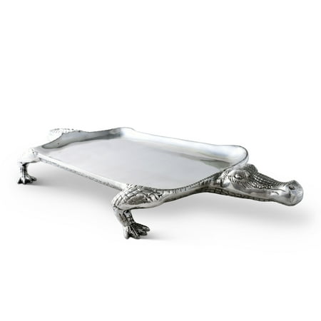 

Arthur Court Designs Aluminum Alligator Figural Platter 21 x 11