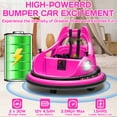 thumbnail image 5 of iRerts 12V Bumper Car, Ride on Electric Bumper Car for Kids Toddlers, Battery Powered Ride on Toys with Remote Control, Bluetooth, Music, LED Light, 360°Spin, Gifts for 2-5 Year Old Boys Girls, Pink, 5 of 9
