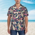 thumbnail image 5 of Boxer Dogs Rose Flower Floral Men'S 3d Print Casual Button Down Shirts, Novelty Hawaiian Short Sleeves 2xl, 5 of 7