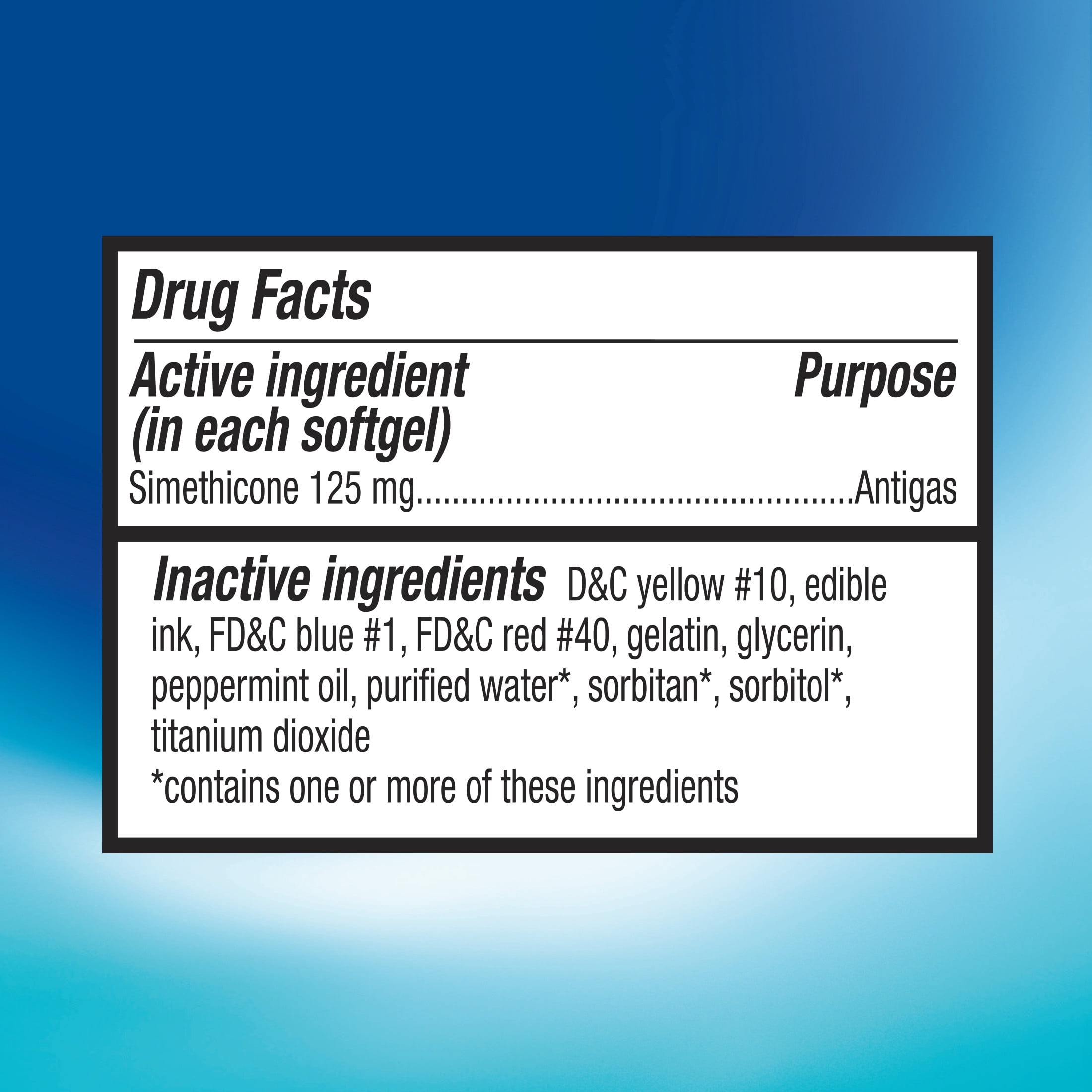 Equate Extra Strength Gas Relief Simethicone Softgels, 125 mg, 72 Ct