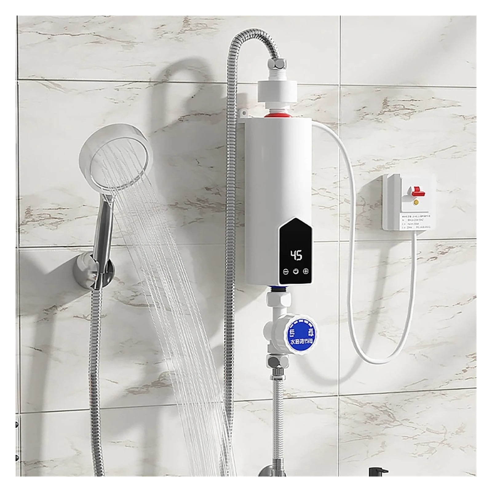 5500W Instant Tankless Electric Water Heater, Mini Electric Tankless Instant Hot Water Heater Bathroom Kitchen Washing Heater ,Safety Protections