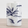 thumbnail image 2 of Psychedelic Ceramic Toothbrush Holder, Silhouette of Coconut Palm Tree with Psychedelic Details Dreamy Nature Theme Design, Versatile Countertop for Bathroom, 4.5" X 2.7", Indigo, by Ambesonne, 2 of 4