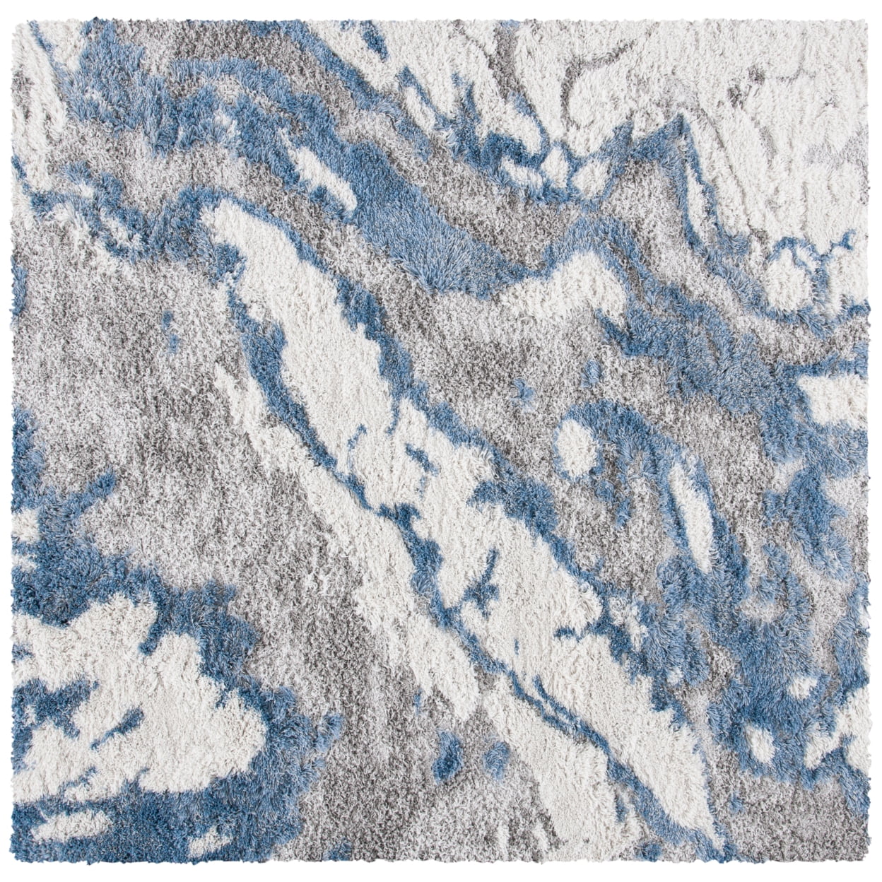 SAFAVIEH Horizon Konstantinos Abstract Shag Area Rug, Grey/Blue, 6' x 9'