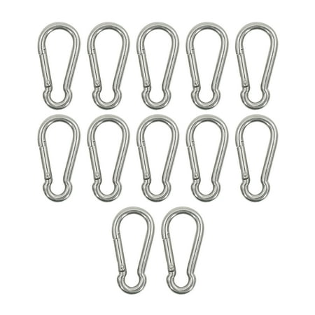 

Reduced！12pcs Camping Heavy Duty Swing Spring Snap Hook Galvanized Iron Rope Connector