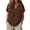 BPQ46-Brown, variant on Linen Shirts For Women - Split V Neck Short Sleeve Loose Fit Cotton Tops Linen Button Down Summer Casual Dressy Blouse Khaki L