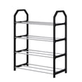 thumbnail image 1 of 4-Tier Metal Frame Shoe Rack - Space-Saving Bedroom/Closet Organizer with Ventilated Shelves, 1 of 7