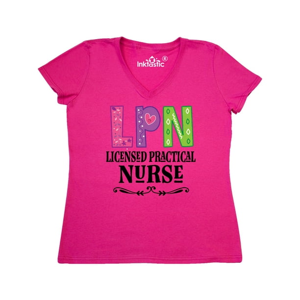 INKtastic Inktastic LPN Licensed Practical Nurse Gift Adult Women's VNeck TShirt Female