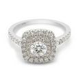 thumbnail image 3 of AFFY 0.90CT Centre 5MM Moissanite Diamond Halo Engagement Eternity Ring for Women in 14K Solid White Gold-9.5, 3 of 7