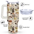 thumbnail image 3 of 40oz Cute Colorful Botanical Mushroom Stainless Steel Flip Straw Tumbler Spill Proof Travel Cup Double Wall Vacuum Insulated Coffee Mug with Top Handle, 3 of 6