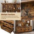 thumbnail image 3 of PORKISS 80.3" Hall Tree, Modern Hall Tree Entryway Bench with Storage Cabinet and 2 Drawers, Wood Hall Tree with Storage Bench and 5 Coat Hooks for Mudroom, Living Room, Rustic Brown, 3 of 12