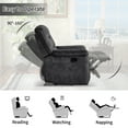 thumbnail image 3 of Bonzy Home Fabric Manual Recliner Chair — Modern Single-Seat Recliner with Padded Armrests & Backrest for Living Room & Bedroom Gray, 3 of 7