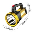 thumbnail image 2 of Flashlight Handheld Searchlight with Comfortable Handle USB Charging High Brightness Chip for Outdoor Camping Lighting, 2 of 7