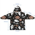 thumbnail image 7 of Spooky Halloween Icons Pattern Blanket Hoodies for Kids 6-13YR Oversize Wearable Blanket Hoodies for Boys Girls Teens, 7 of 7