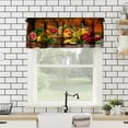 thumbnail image 2 of Fresh Fruit Kitchen Valance, Apple Banana Grape On Rustic Wooden Board Vintage Farmhouse Print Rod Pocket Blackout Window Valance for Cafe Bedroom, 54x18in, 2 of 5
