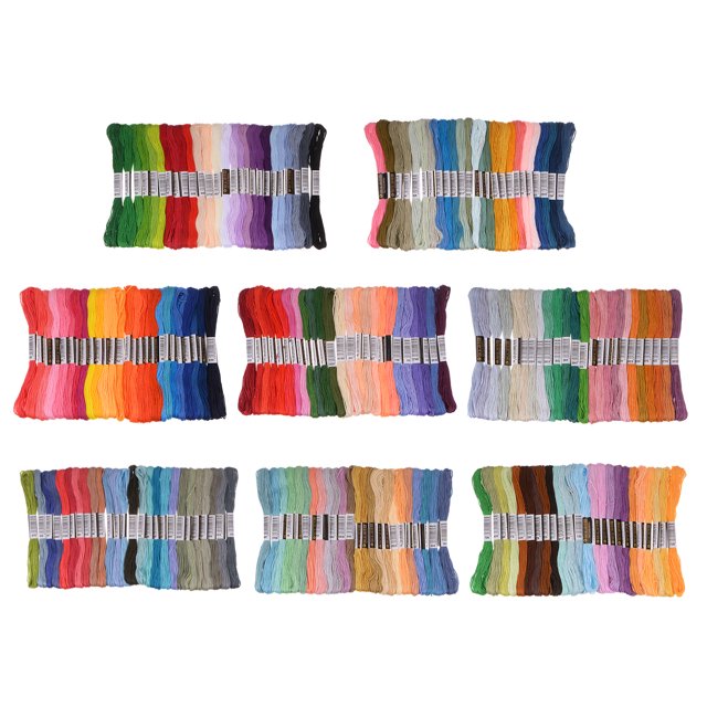 Unique Bargains 200 Skeins Embroidery Floss 8m Each Long Cross Stitch Thread for Embroidery Projects Bracelet Craft Rainbow Color