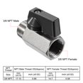 thumbnail image 3 of Uxcell 3/8 NPT Brass Mini Ball Valve, 1 Pack NPT Female to Male Shut-Off Valve for Pipe Coupler Connector, Black, 3 of 5