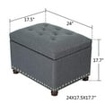 thumbnail image 3 of Joveco Storage Ottoman Rectangular Fabric Organization Bench (Grey), 3 of 5