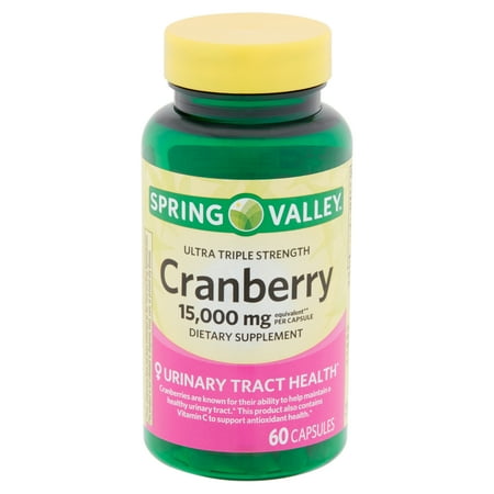 Triple Strength Natural Cranberry - Spring Valley Ultra Triple Strength Cranberry Capsules, 15,000 mg, 60 count