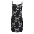 thumbnail image 4 of Leutsin Robe d'Été Décontractée pour Femme Grande Taille, Ajustée, Aguichant, à Imprimé Papillon, Sans Manches, à Bretelles, Jupe-Robe, 4 of 5