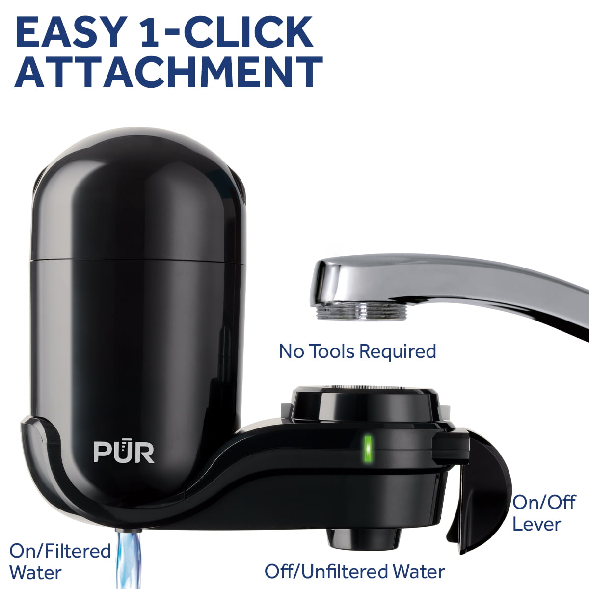 PUR Black Vertical Faucet Mount and 1 Filter 