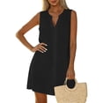 thumbnail image 5 of Taqqpue Womens Plus Size Swimsuit Cover Up Blouse Sleeveless V Neck Button Down Shirt Dresses Tops Summer Beach Vacation Knee Length Bathing Suits Dresses Under 10 Dollars for Women, 5 of 9