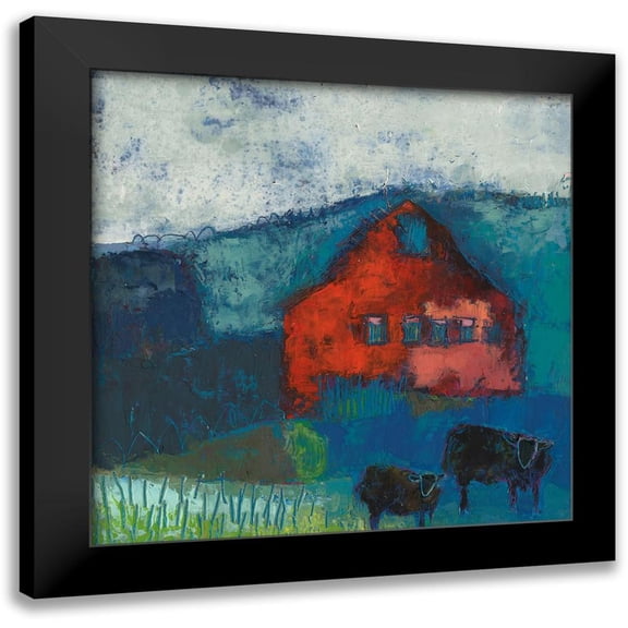 Jachimiec, Sue 12x12 Black Modern Framed Museum Art Print Titled - Bremen Bluff Barn