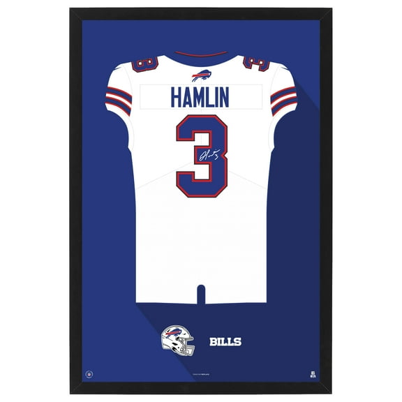 Damar Hamlin Buffalo Bills Away Jersey Framed Art Print