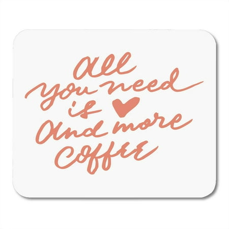 KDAGR Adventurer All You Need is Love and More Coffee Vintage Hand Lettering Writing Quote Nice to Be on Mural Mousepad Mouse Pad Mouse Mat 9x10 inch