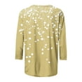 thumbnail image 5 of CYMMPU 3/4 Sleeve Blouses for Women Dressy Casual Summer Fashion Shirts Crew Neck Tunic Tops Loose Fit Spring Tops Flower Pattern Lightweight Basic T-Shirts Yellow XXXL, 5 of 5