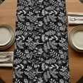 thumbnail image 5 of Table Runners 90 Inches Long Dress Scarves, Dandelion Farmhouse Coffee/Dining/Kitchen Table Runner for Living Room, Modern Minimalist Abstract Flowers Black 13x90 Inch, 5 of 9