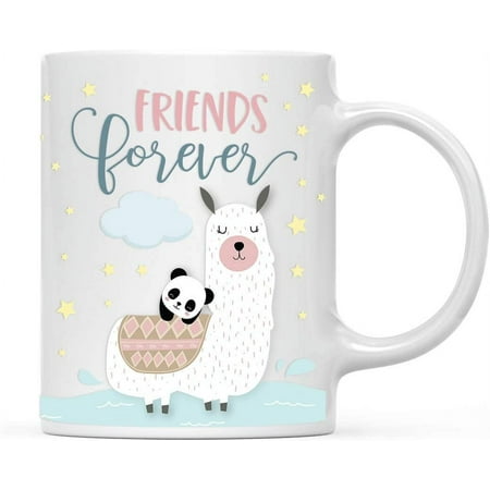 

Andaz Press 11oz. Llama Alpaca Themed Funny Pun Coffee Mug Gag Gift Colorful Boho Llama Graphic Friends Forever 1-Pack Birthday Christmas