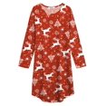 thumbnail image 2 of Oudiya Girls Long Sleeve Nightgowns Soft Print Pajamas Sleepwear Nighties for Kids 4-12, 2 of 6