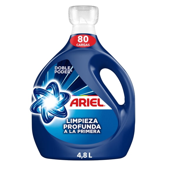 Detergente Líquido Ariel Limpieza Profunda a la Primera 4.8L Rinde 50% Más Cargas'