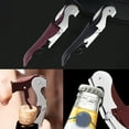 thumbnail image 1 of pstuiky Waiter Wine Key Corkscrew Double Hinged Manual Wine Bottle Opener with Foil Cutter Commercial Grade Stainless Steel 1Pc Black or Red for Bartender, Servers, Picnics, Travel, 1 of 7