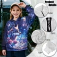 thumbnail image 6 of Uorisanigo Girls Half Zip Sweatshirt Fall Trendy Long Sleeve Pullover Crop Tops Comfortable Galaxy Floral Wolf Quarter Zipper Hoodies Athletic Shirts Top Hoodies Winter Clothes, 6 of 7