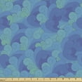 thumbnail image 1 of Wave Upholstery Fabric by the Yard, Continuous Pattern of Doodle Like Ocean Sky Clouds Swirling Elements Abstract, Decorative Fabric for DIY Home Accents, 10 Yards, Dark Ceil Blue Blue by Ambesonne, 1 of 4