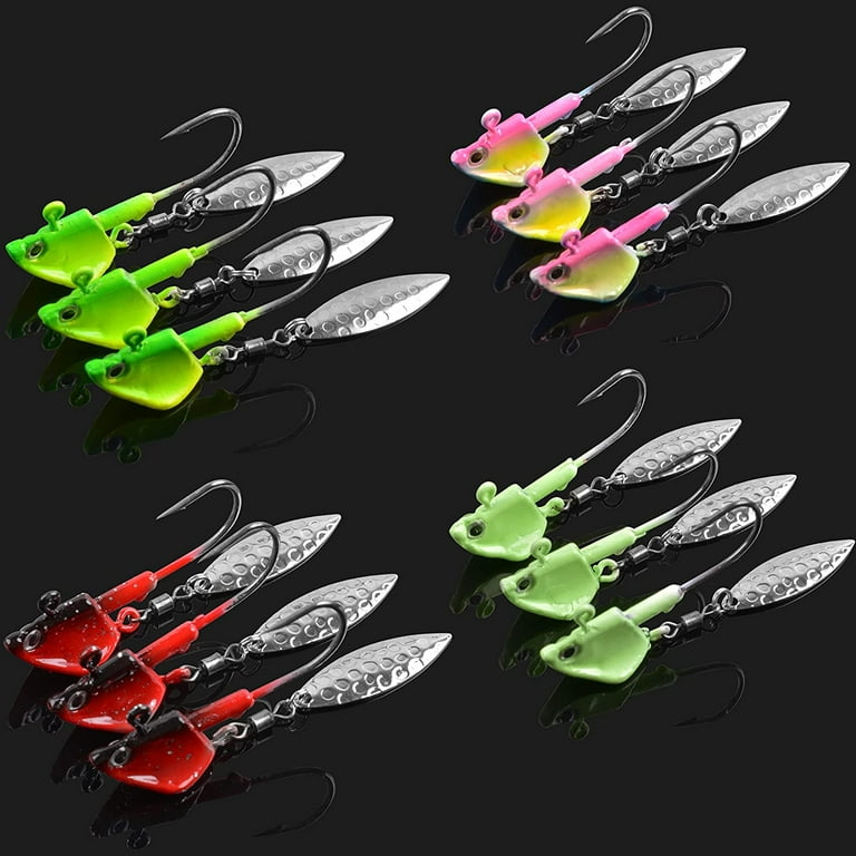  HCHinn 32pcs Alabama Rig Set for Bass Striper Fishing Lures  Baits with Jig Head 5 Arms Umbrella A-Rig Swimbaits with 12 Willow Leaf  Blades for Trout Perch Walleye Freshwater/Saltwater Boat