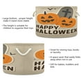 thumbnail image 3 of Collapsible 20" Round Storage Basket with Handles Laundry Hamper Open Storage Bins Cartoon Pumpkins and Tombstones, 3 of 6