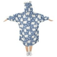thumbnail image 2 of Wearable Blanket Hoodie for Kids Northern Bear Snow Flower Flannel Hooded Blanket with Pockets and Sleeves Suitable for Boys and Girls, 2 of 7