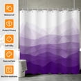 thumbnail image 3 of Tchckioa 72x84 Inch Gradient Purple Shower Curtain,Waterproof Hooks Bath Curtain Decor for Bathroom, 3 of 6