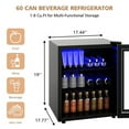 thumbnail image 5 of Vebreda 60 Can Beverage Mini Refrigerator with Glass Door , Black, 5 of 5