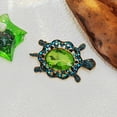 thumbnail image 5 of Sea Turtle Green, Blue, Rhinestone Brooch, Gold-Tone Metal, 5 of 9