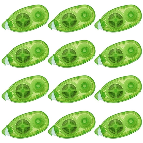 12 Pack Double Sided Adhesive Dots Glue Runner Permanent Dot Tape Roller Permanent Adhesive Dispenser Dots Roller Applicator for Scrapbooking Pictures Crafts 0.3-inch by 320-inch (Green)