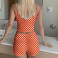 thumbnail image 4 of PRINxy Women's Summer Boho Printed 2 Piece Pajama Set Sleeveless Cami Top & Elastic Shorts Soft Lightweight Casual Lounge Sleepwear for Women Daily Orange XL, 4 of 7